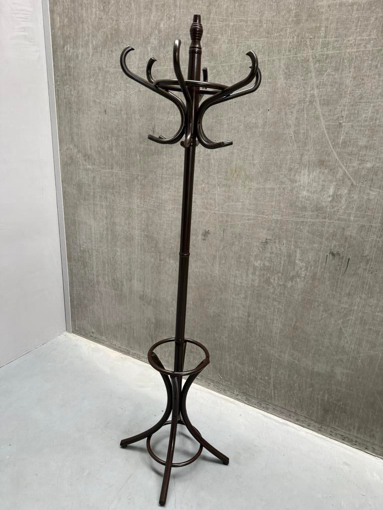 Vintage Thonet Stijl Kapstok Bruin Bentwood 165cm, Huis en Inrichting, Woonaccessoires | Kapstokken, Ophalen, Gebruikt, X, Staande kapstok