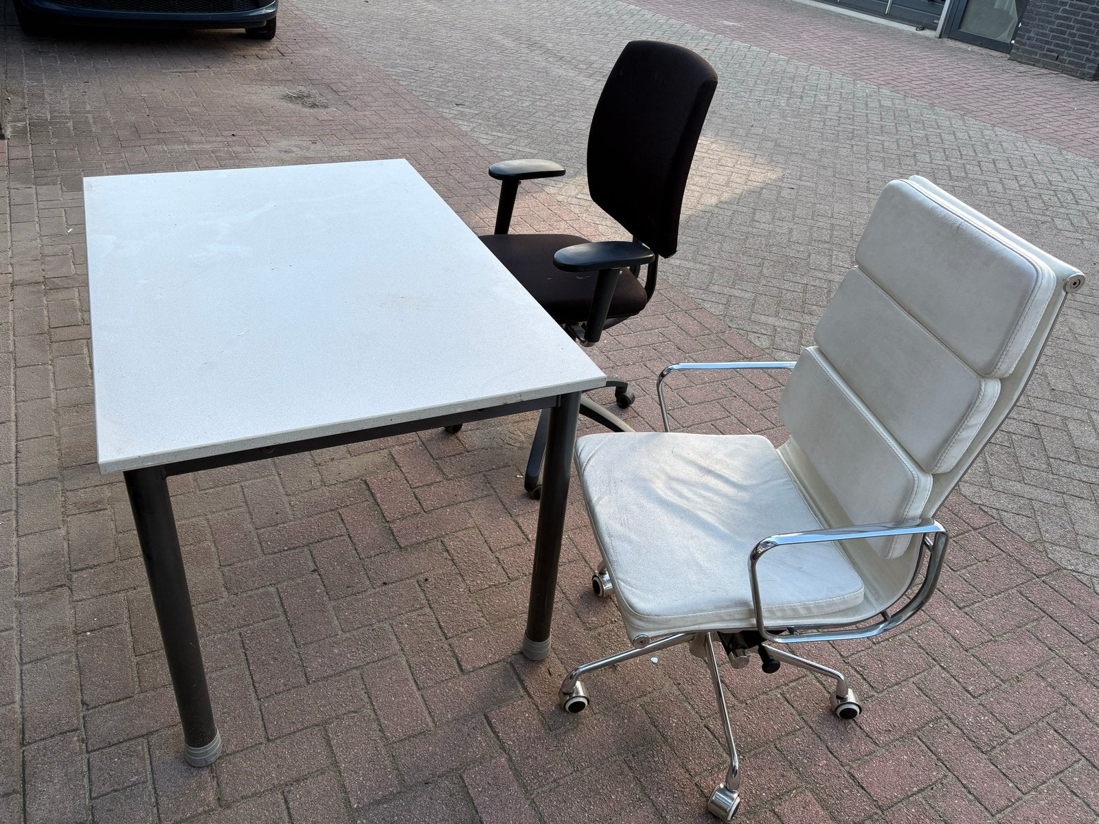 Witte tafel, 120x75 cm, Ophalen, Gebruikt, Wit, Spaanplaat of MDF