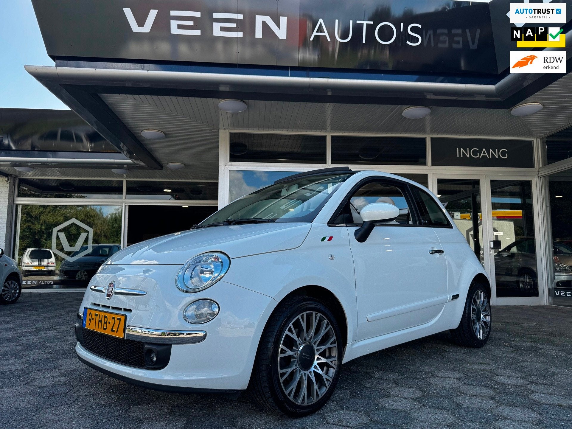 Fiat 500 C 0.9 TwinAir Lounge Vol Leder Cruise NAP Pareltje!, Auto's, Fiat, 86 pk, Gebruikt, Cabriolet, Wit