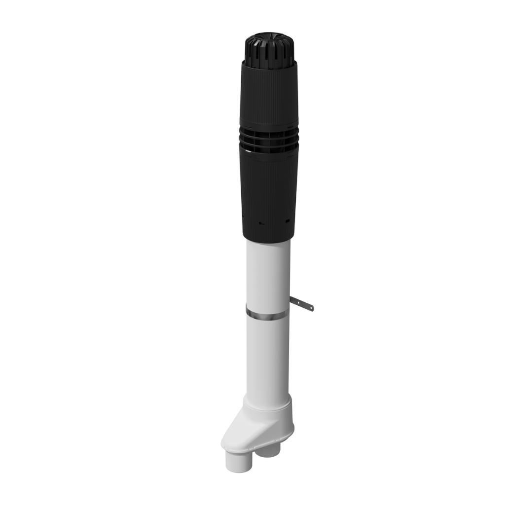Rolux 5G Dakdoorvoer HR Par 80-80 PP/KS 80/125 1280mm zwart, Ophalen, Cv-ketel of Combi-ketel, Nieuw, Minder dan 60 cm