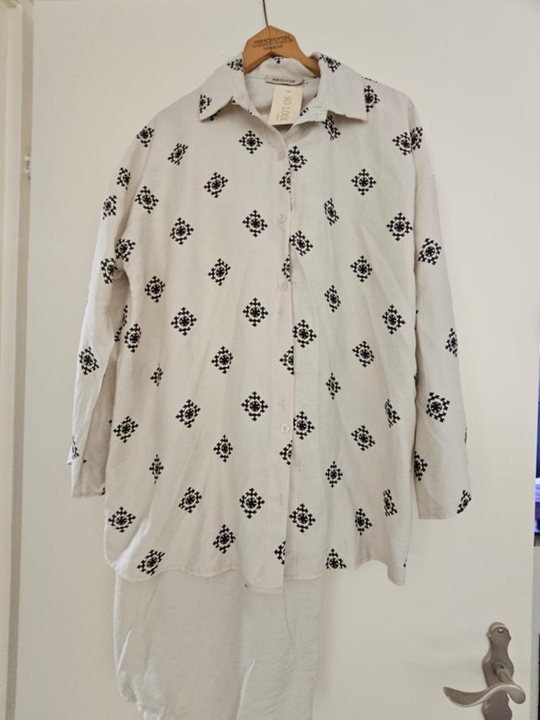 Dames broek pakken, Kostuum of Pak, Beige, Maat 42/44 (L), Nieuw