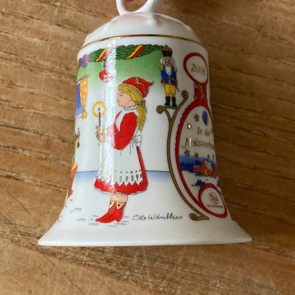 Hutschenreuther kerstklokje klokje klok bel 2008 (gaaf), Ophalen of Verzenden, Nieuw