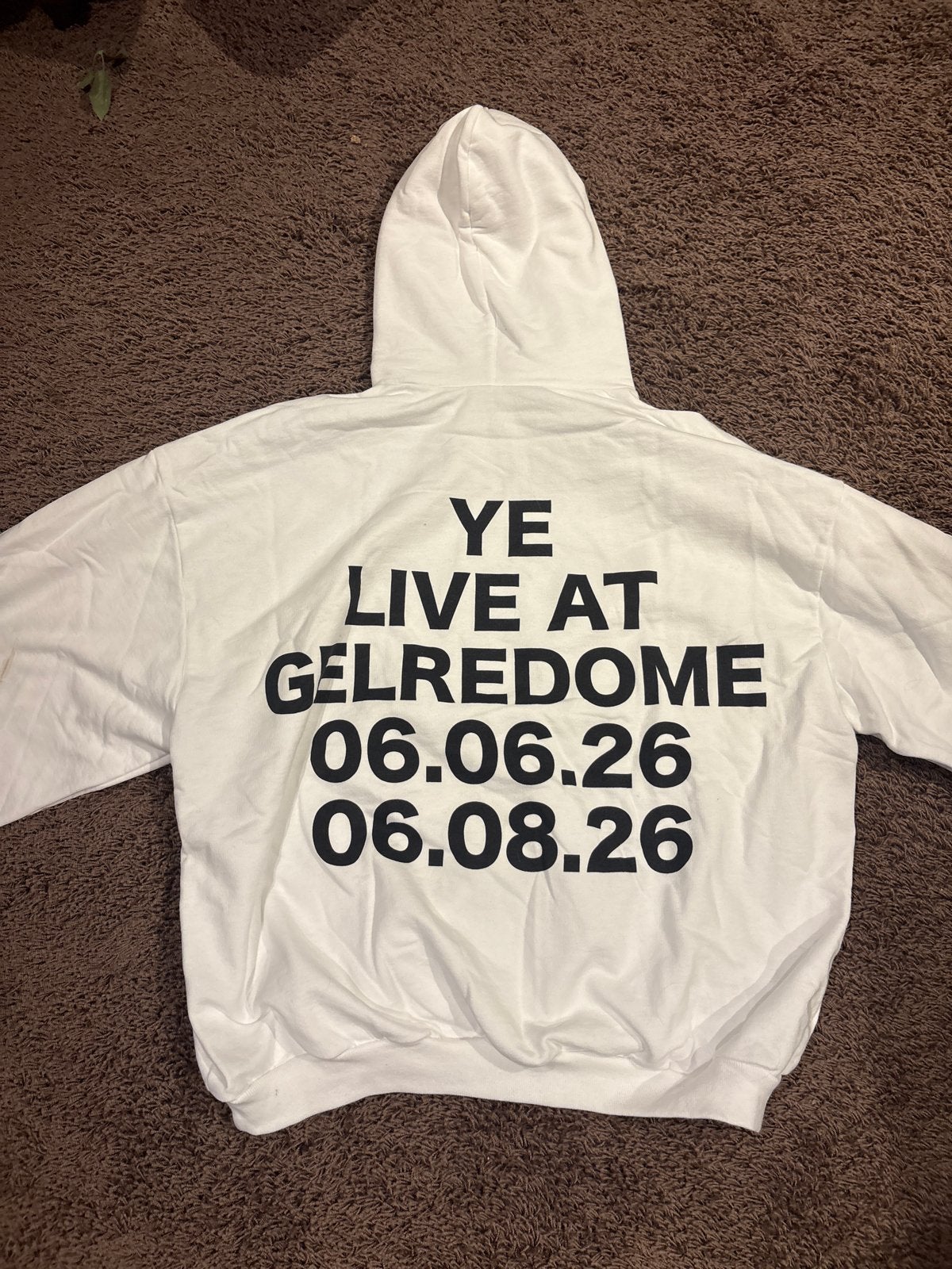 Kanye West Ye Live at Gelredome Hoodie Wit Maat L, Ophalen of Verzenden, Nieuw, Maat 52/54 (L), Wit