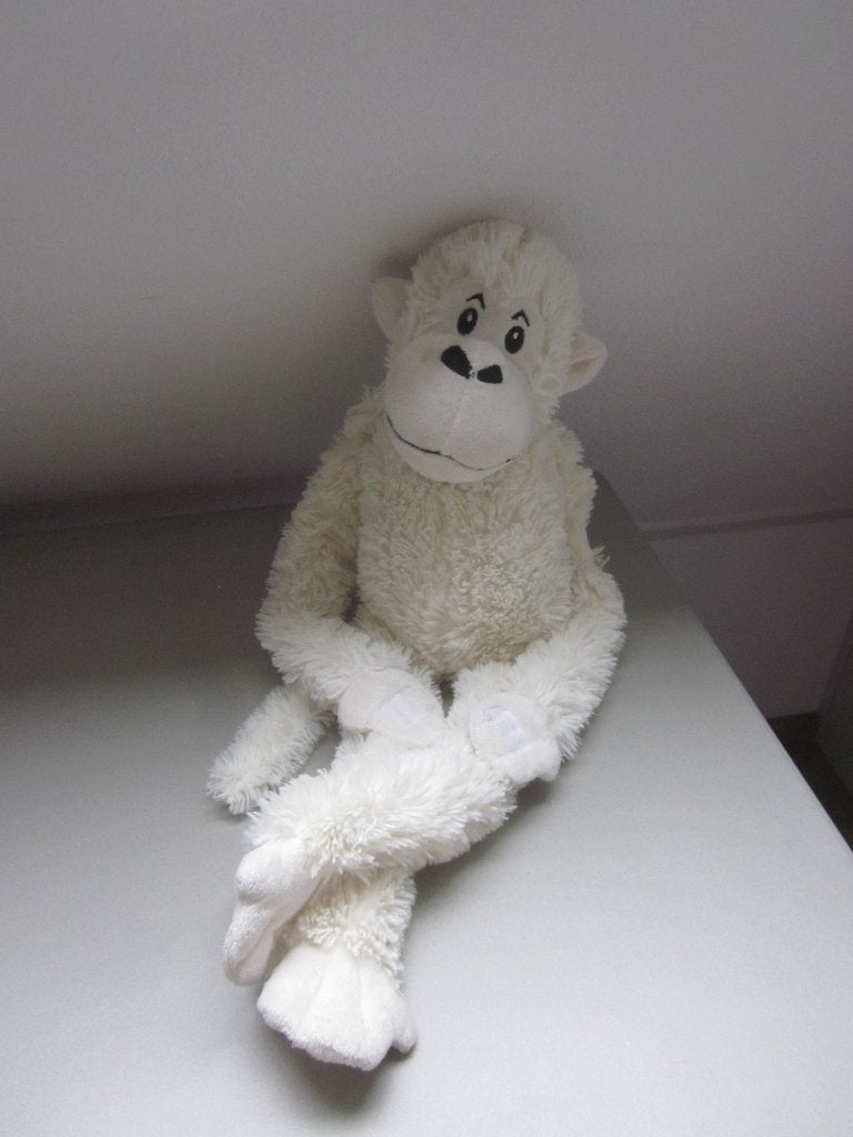PIA International Soft Toys wit ruwharig pluche grote aap, Kinderen en Baby's, Speelgoed | Knuffels en Pluche, Nieuw, Aap, Overige karakters