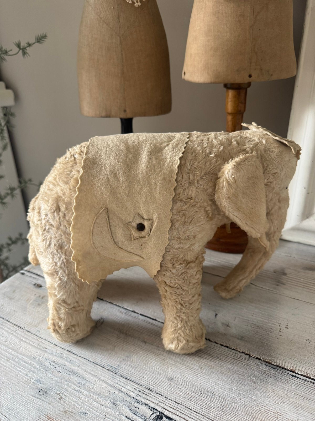 Antieke Pluche Olifant, Antiek en Kunst, Ophalen of Verzenden