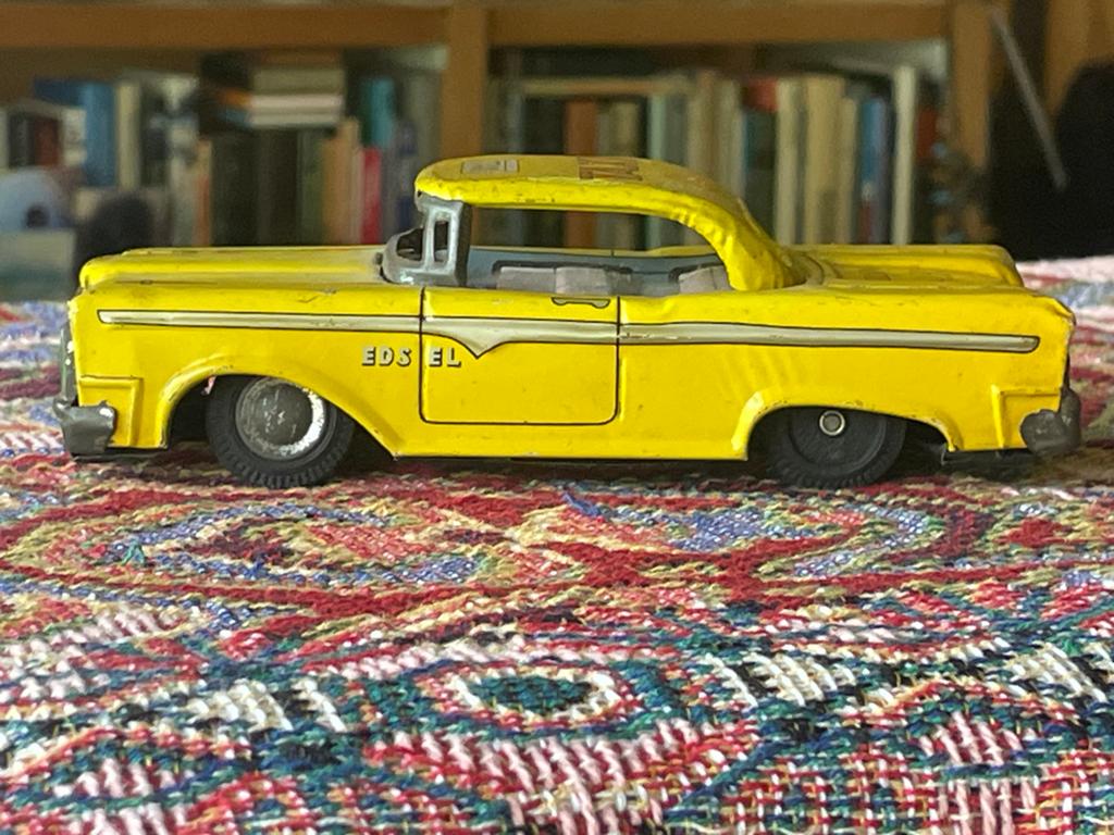 Vintage Yellow Cab Taxi Ford Edsel speelgoedauto Japan, Ophalen of Verzenden, Gebruikt