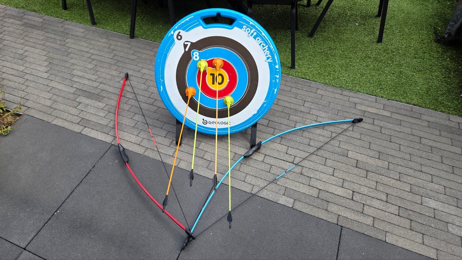 Decathlon Boogschietset: 2 Bogen, 4 Pijlen & Doelwit, Ophalen, Gebruikt, Overige typen
