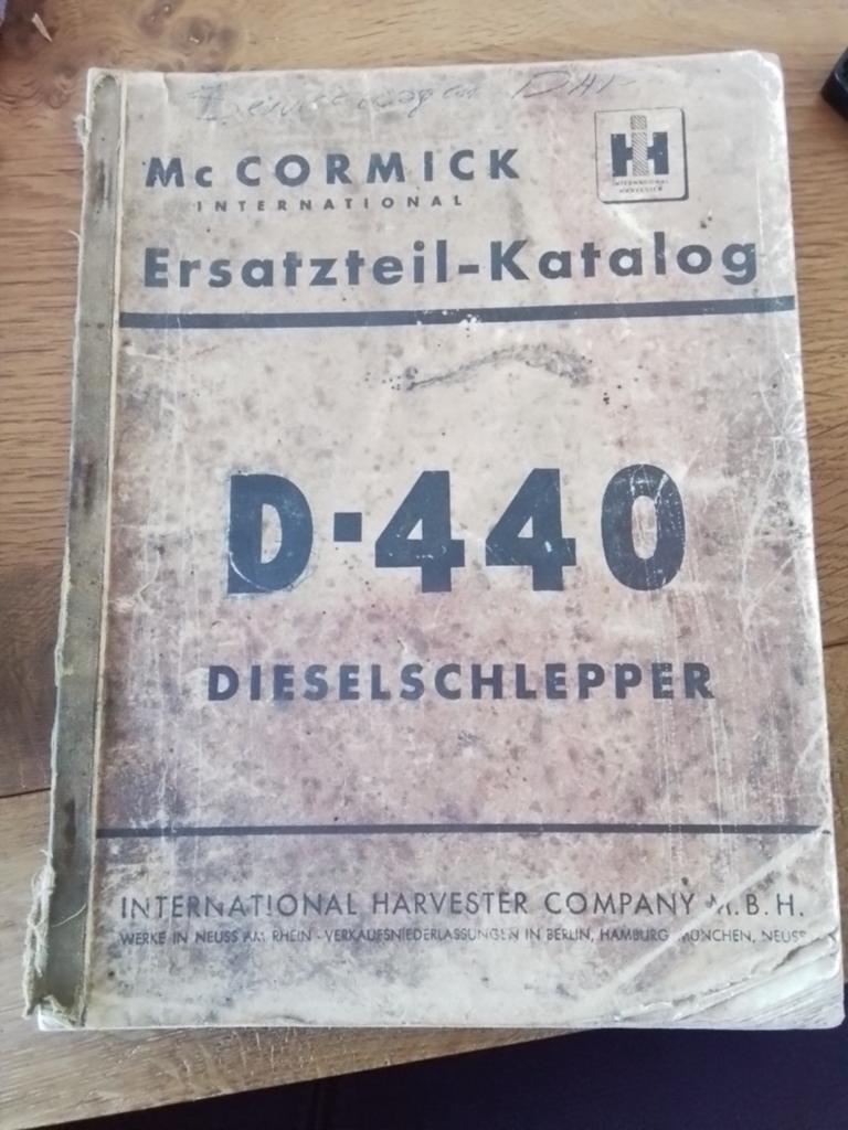 MC Cormick D-440 ,tractor, onderdelen boek ,1958, Ophalen of Verzenden