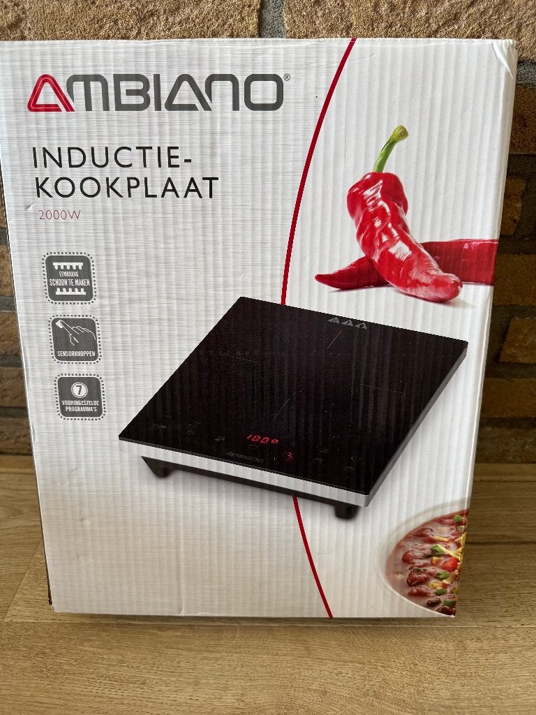 Compacte inductie kookplaat 2000W nieuw in doos, Witgoed en Apparatuur, Kookplaten, Nieuw, 3 kookzones of minder, Ophalen of Verzenden