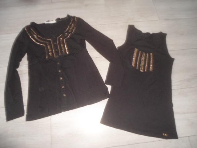 SETVOORDEEL! Isla Ibiza; Top/Blouse + Mouwloze top; maat M, Maat 38/40 (M), Zwart, Ophalen of Verzenden, Zo goed als nieuw
