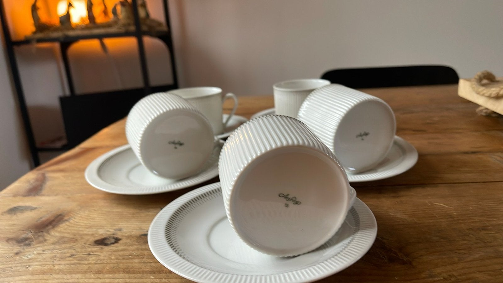 Set van 4 Ancap koffiekopjes met schotels, Overige merken, Ophalen of Verzenden, Zo goed als nieuw, Modern