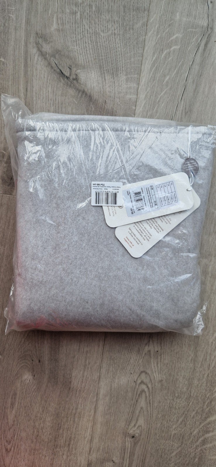 NIEUW fleece wiegdeken grijs/creme NOPPIES, Kinderen en Baby's, Ophalen of Verzenden, Nieuw