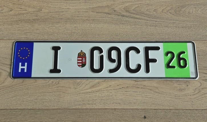 Kentekenplaat nummerplaat nummerbord Hongarije tijdelijk, Ophalen of Verzenden, Gebruikt, Auto's
