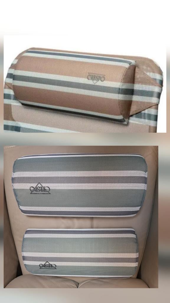 2- Crespo hoofdkussen voor campingstoelen
grijs op iedere, Ophalen of Verzenden, Zo goed als nieuw, Campingstoel