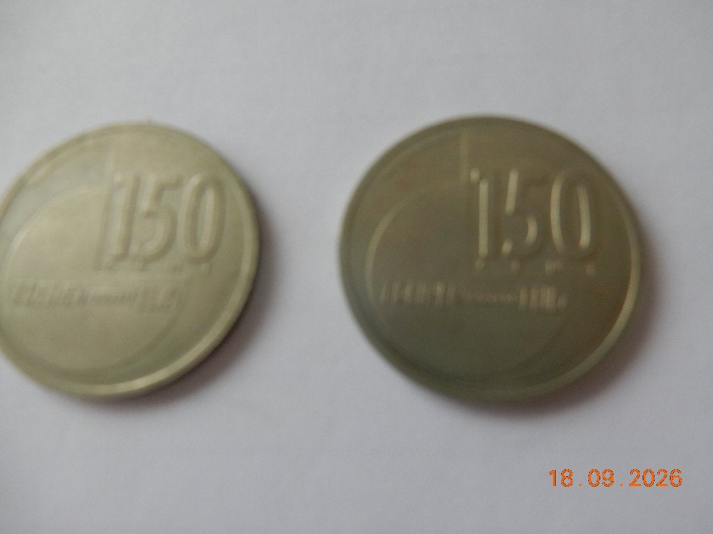 150 j spoorwegen herdenkingsmunt 2x uit 1989, Ophalen of Verzenden, Nieuw, Trein, Overige typen
