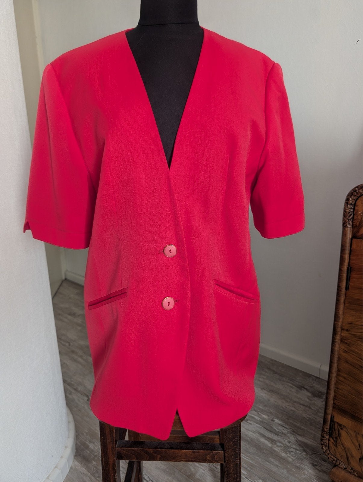 Vintage colbert met korte mouwen, Ophalen of Verzenden, Zo goed als nieuw, Rood