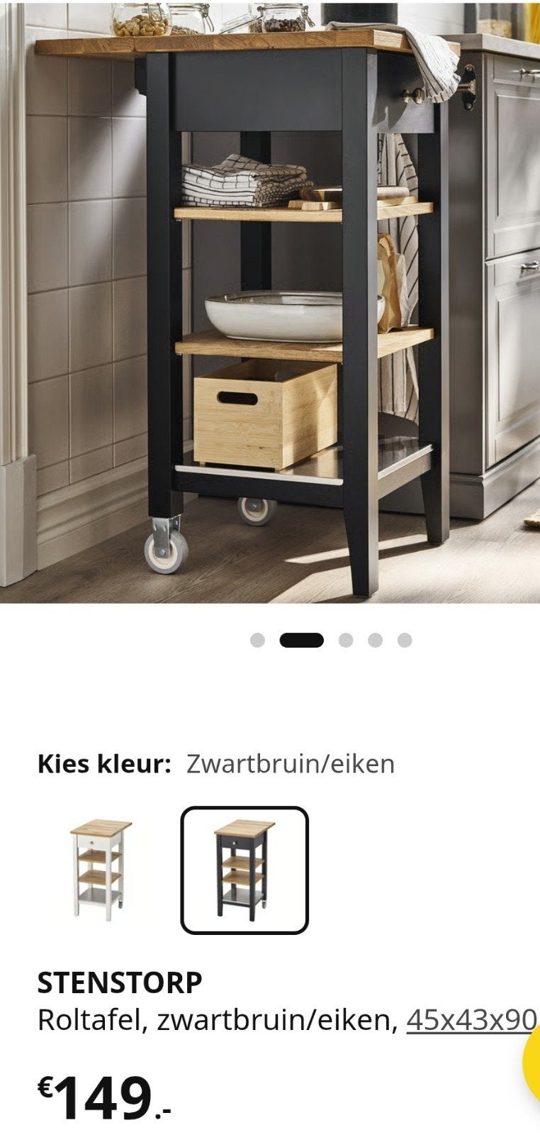 Ikea Stenstorp roltafel ( nieuwprijs € 149), Huis en Inrichting, Ophalen