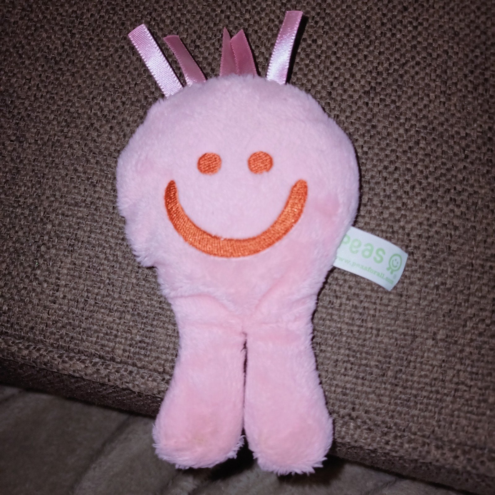 Peas roze rammelaar knuffeltje., Overige merken, Overige typen, Ophalen of Verzenden, Zo goed als nieuw
