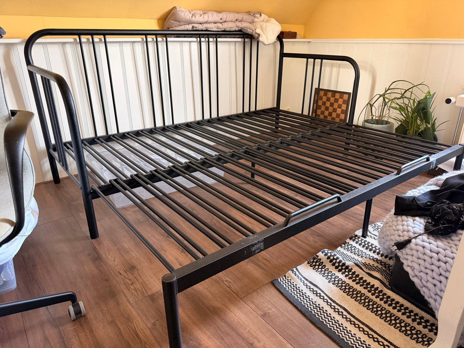 IKEA Fyresdal slaapbank/daybed - Zwart metaal, Ophalen, Gebruikt, Zwart, Tweepersoons