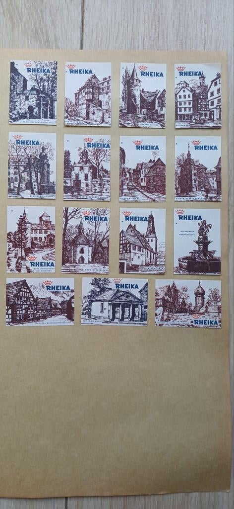 Verzameling van 15 Rheika l8ucifermerken, Ophalen of Verzenden, Gebruikt, Luciferdoosjes of -merken