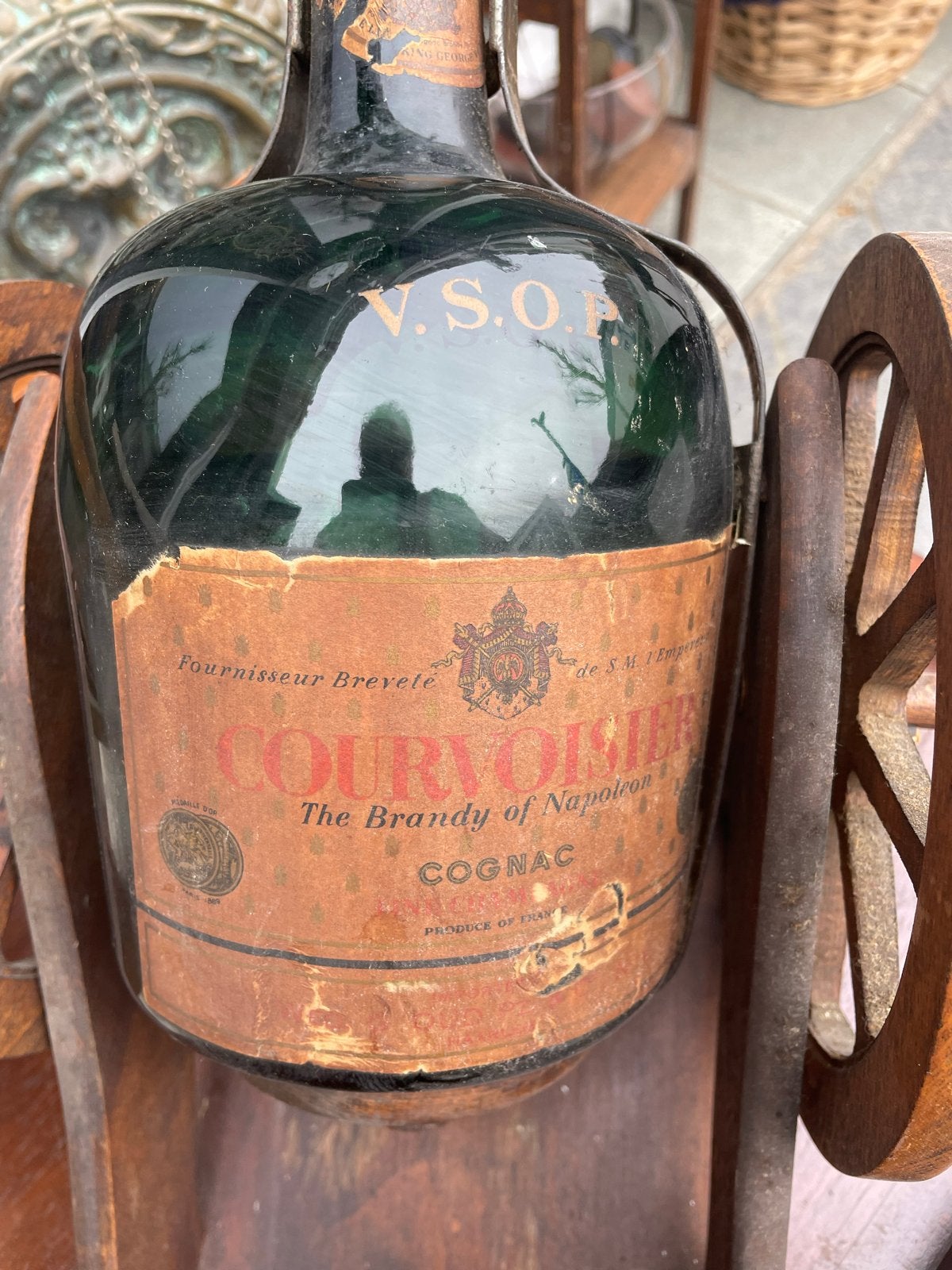 Zeldzame Vintage Courvoisier VSOP Cognac in Kanonhouder, Ophalen of Verzenden