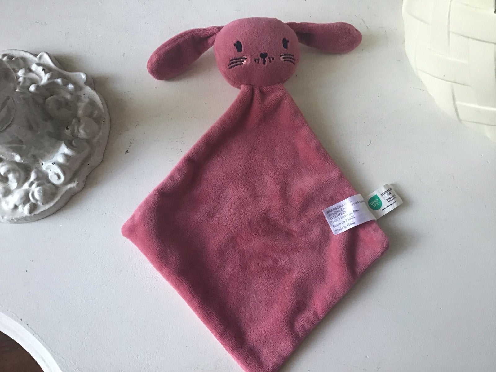 Roze konijn knuffeldoekje, Ophalen of Verzenden, Gebruikt, Overige typen