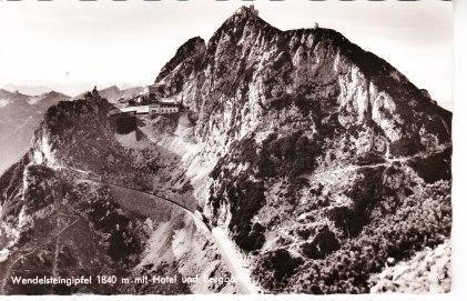 Wendelsteingipfel mit Hotel und Bergbahn. 18-04, Ophalen of Verzenden, 1940 tot 1960, Ongelopen, Duitsland