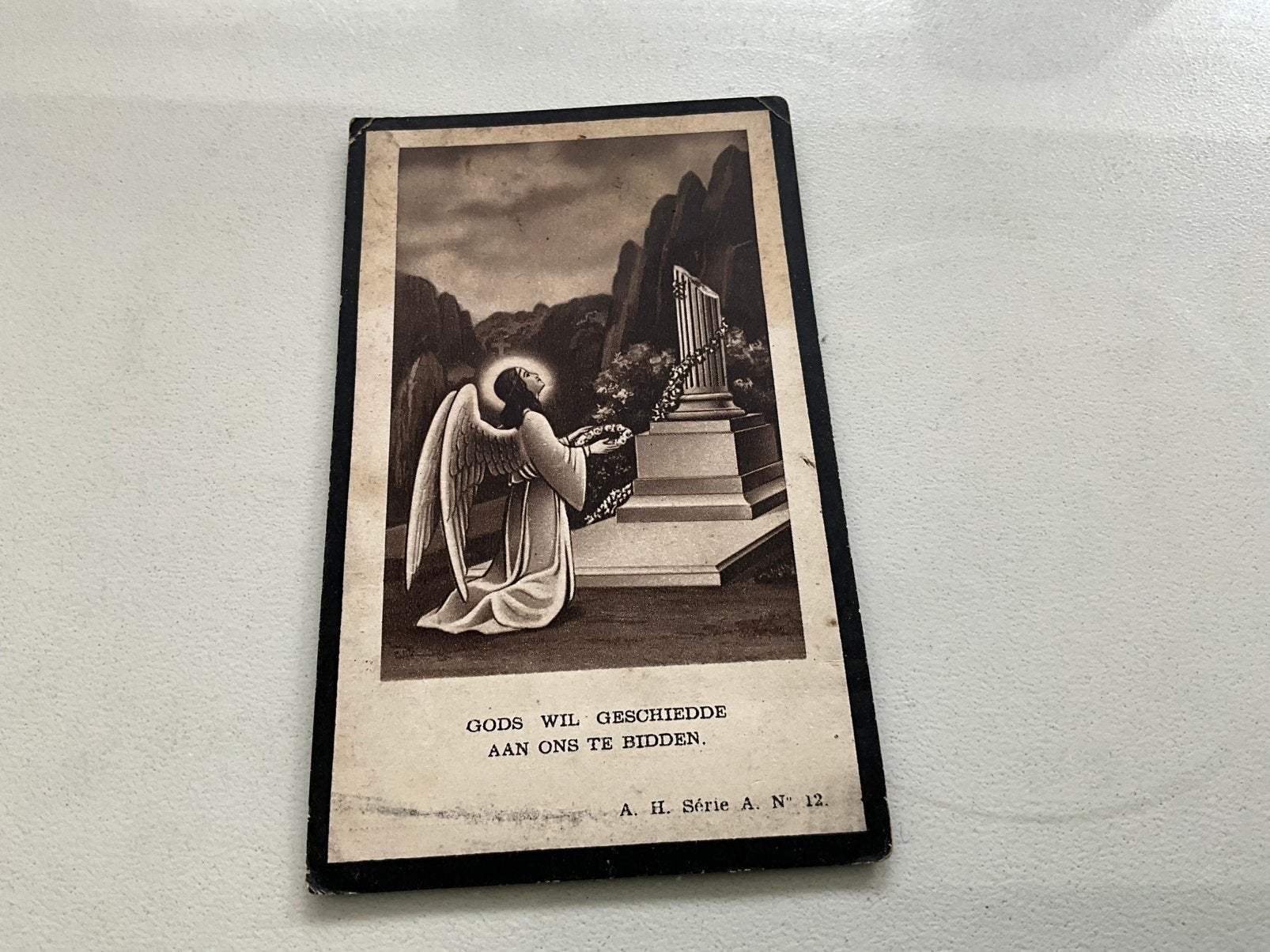 Uniek Antiek Bidprentje  1933 Julien Ruckebusch Watou Proven, Ophalen of Verzenden