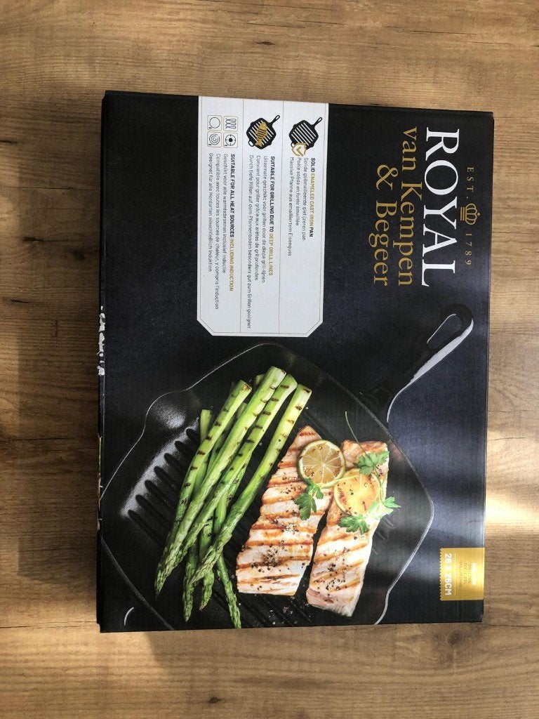 Royal van kempen & begeer - Grillpan 26x26 cm, Huis en Inrichting, Gietijzer, Overige typen, Ophalen of Verzenden, Zo goed als nieuw
