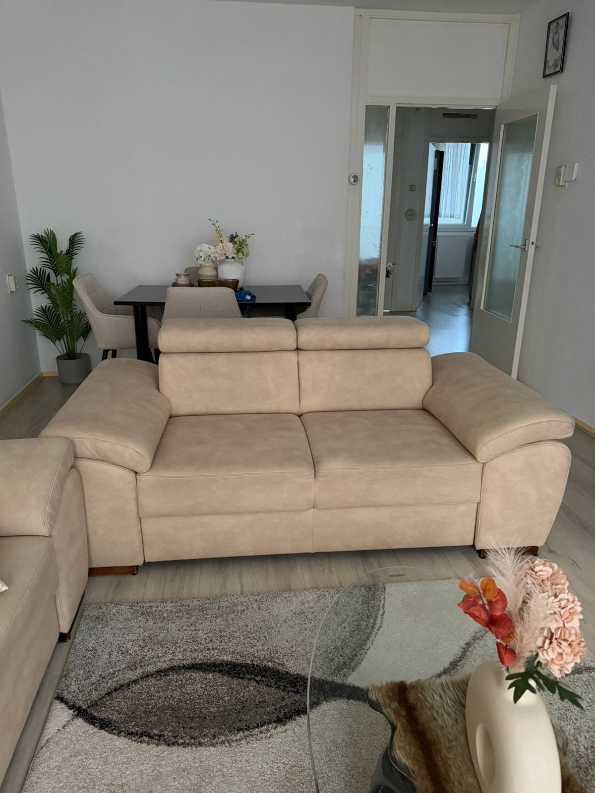 3-zits relaxbank, Huis en Inrichting, Ophalen, Gebruikt, Stof, Modern / eigentijds