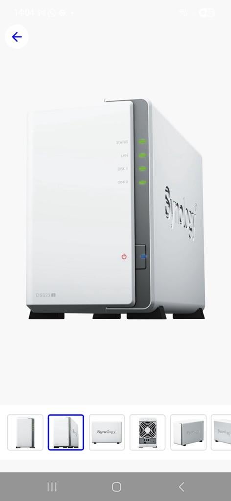 Synology DS223j NAS - topstaat 2x 2tb1, Computers en Software, NAS, Ophalen