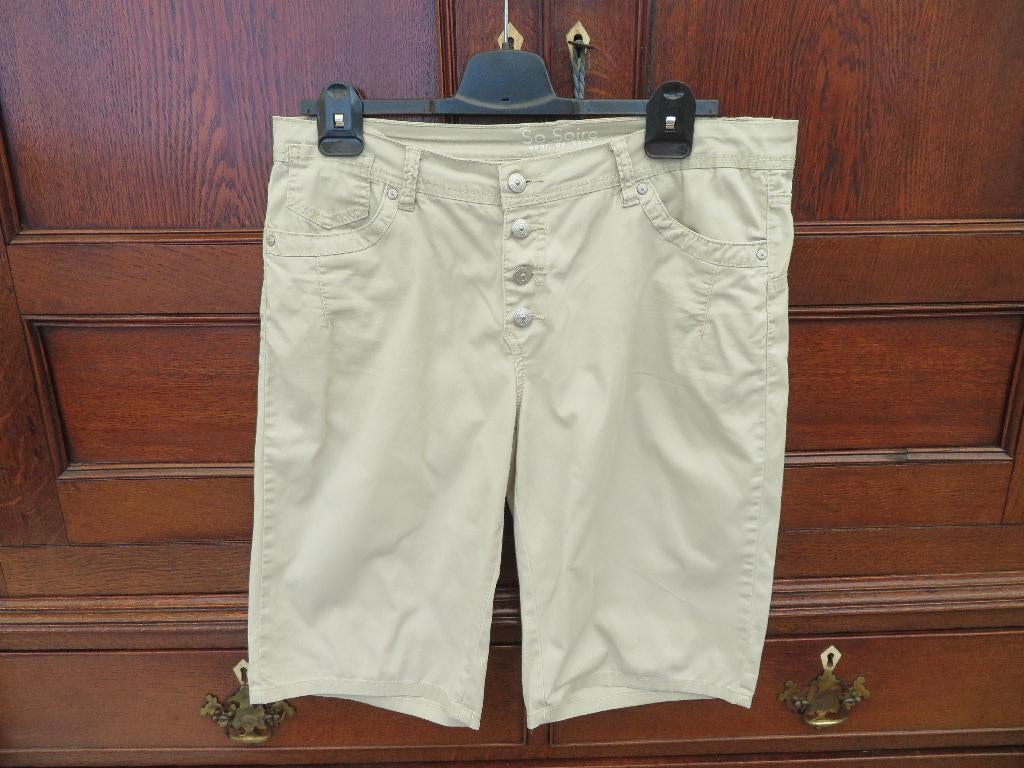 Dames broek So Soire lengte 3/4 maat 30 Z.G.A.N., Maat 38/40 (M), So Soire, Beige, Ophalen of Verzenden
