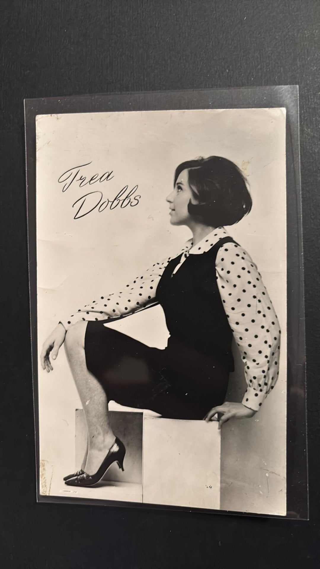 Trea Dobbs Originele kaart, Verzenden, 1960 tot 1980, Ongelopen, Sterren en Beroemdheden
