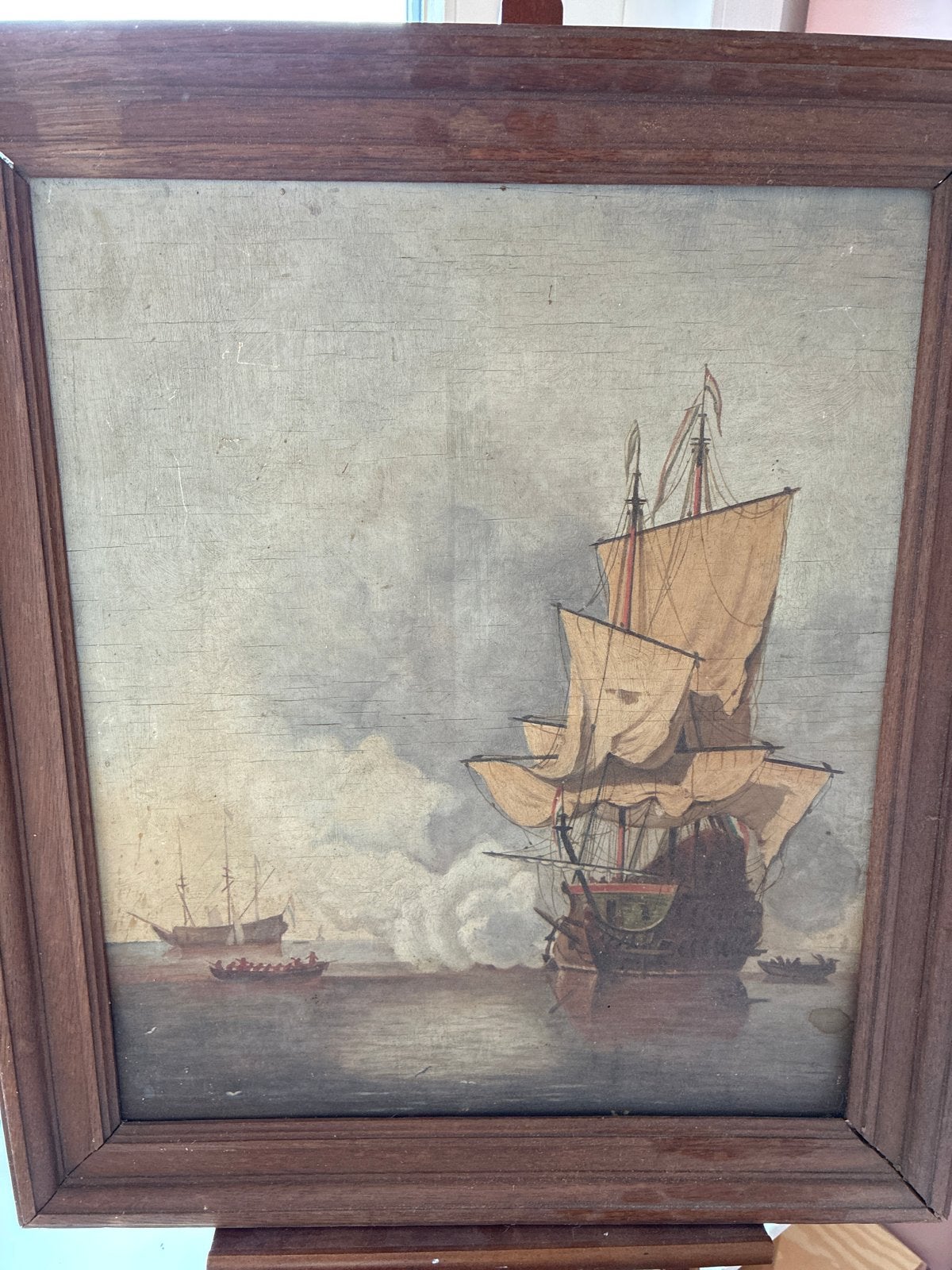 Het Kanonschot - Replica van Maritiem Schilderij, Antiek en Kunst, Kunst | Schilderijen | Klassiek, Ophalen, Olieverf, Klassiek