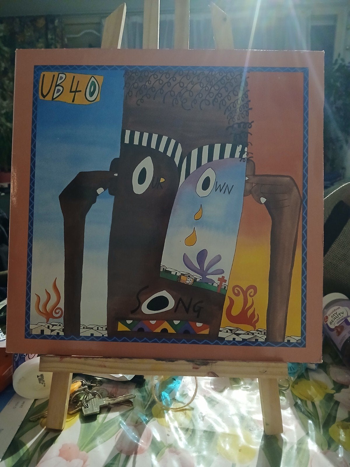 UB40 maxi single, Antiek en Kunst, Acrylverf, Ophalen of Verzenden, Muziek, Handgeschilderd