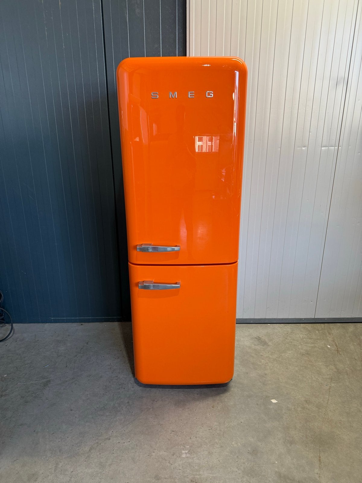 Smeg Koelkast met Aparte Vriezer - Oranje Retro Design, Witgoed en Apparatuur, Bella, 200 liter of meer, 60 cm of meer, Met aparte vriezer
