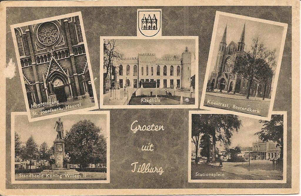 Groeten uit Tilburg., Ophalen of Verzenden, 1940 tot 1960, Gelopen, Noord-Brabant