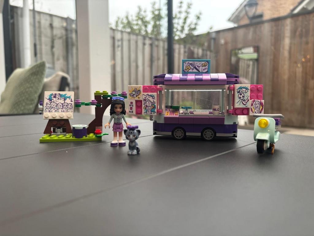 LEGO Friends Food Truck met Andrea en kat 41332, Gebruikt, Lego, Friends, Ophalen of Verzenden