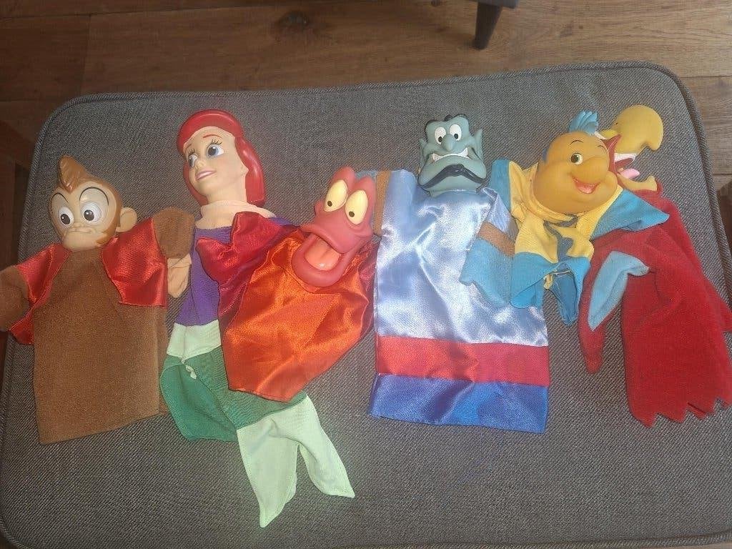 Disney handpoppen: Kleine Zeemeermin, Aladdin, Nemo, Geest, Ophalen of Verzenden