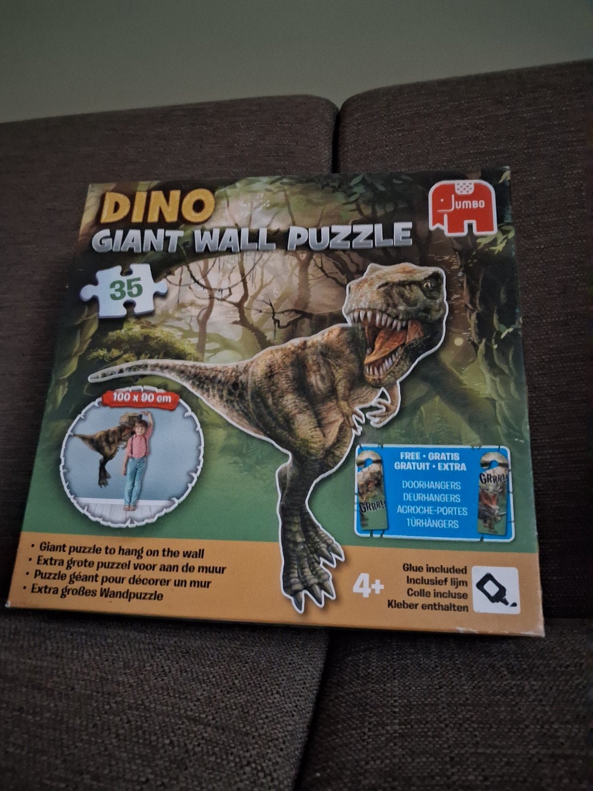Jumbo Dino Giant Wall Puzzle - 35 stukjes, 100x90cm, Ophalen, 10 tot 50 stukjes, Nieuw, 4 tot 6 jaar