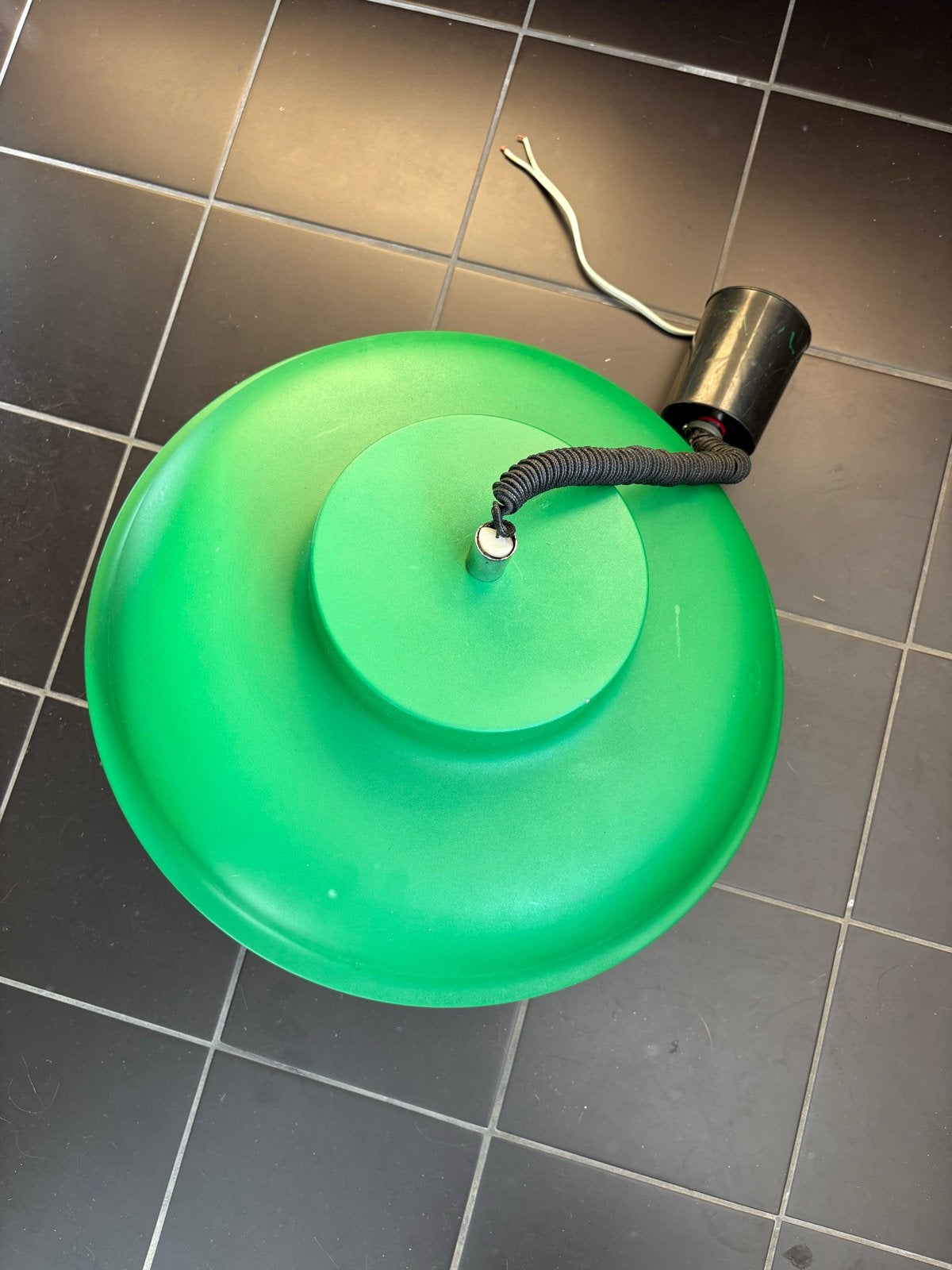 Vintage groene plafondlamp - Jaren '70 design, Huis en Inrichting, Ophalen of Verzenden, Zo goed als nieuw, Kunststof, Overige fittingen