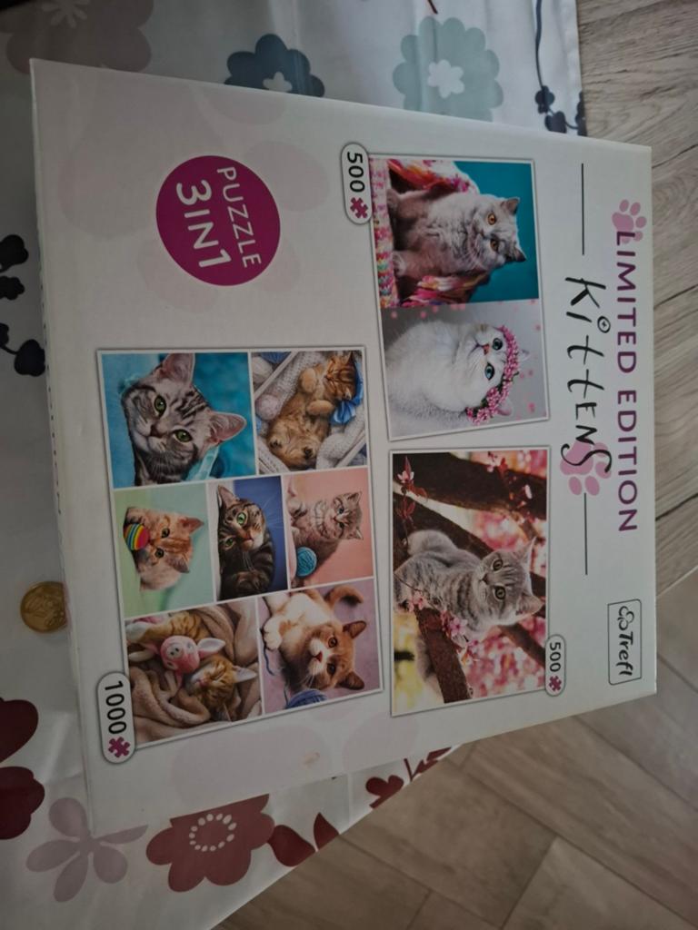 Puzzel kittens katten 2x 500 en 1x 1000 stukjes, Ophalen, Zo goed als nieuw, Frame of Mal