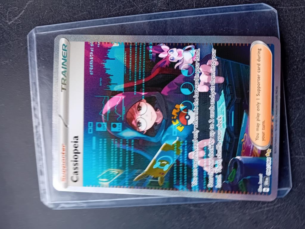 Pokémon TCG Cassiopeia Trainer Kaart - Zo goed als nieuw, Ophalen of Verzenden, Zo goed als nieuw, Losse kaart