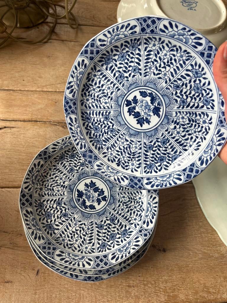 Set van 4 antieke borden, Ophalen of Verzenden