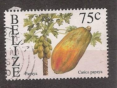 Belize, Fruit, Papaya, 2000., Ophalen of Verzenden, Gestempeld, Midden-Amerika