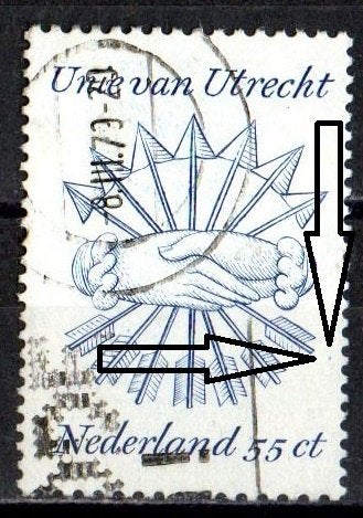 Nederland nr. 1172PM6 Unie van Utrecht Plaatfout gestempeld, Ophalen of Verzenden, Na 1940, Gestempeld