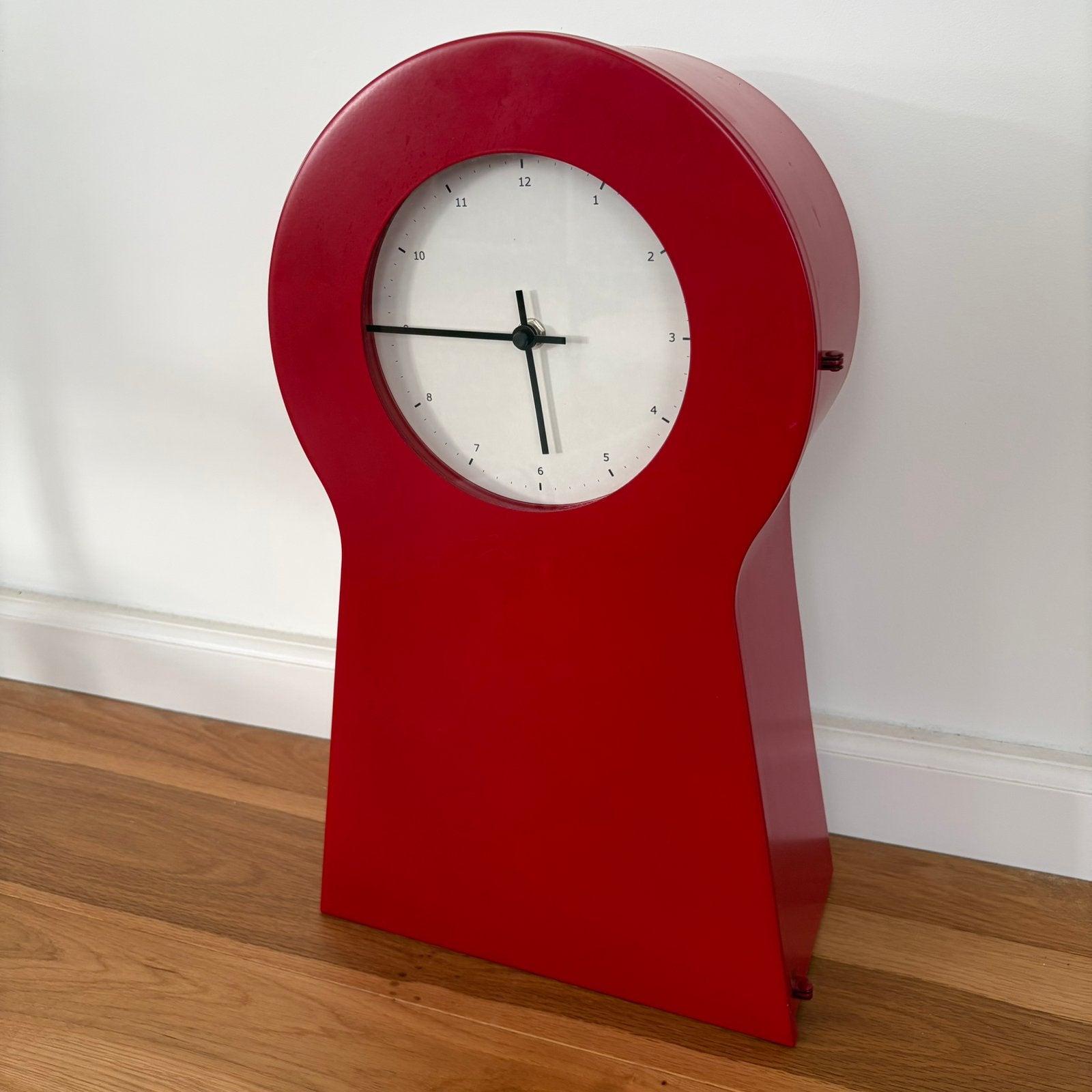 IKEA PS sleutelgatklok rood metaal – design 1999, Ophalen of Verzenden