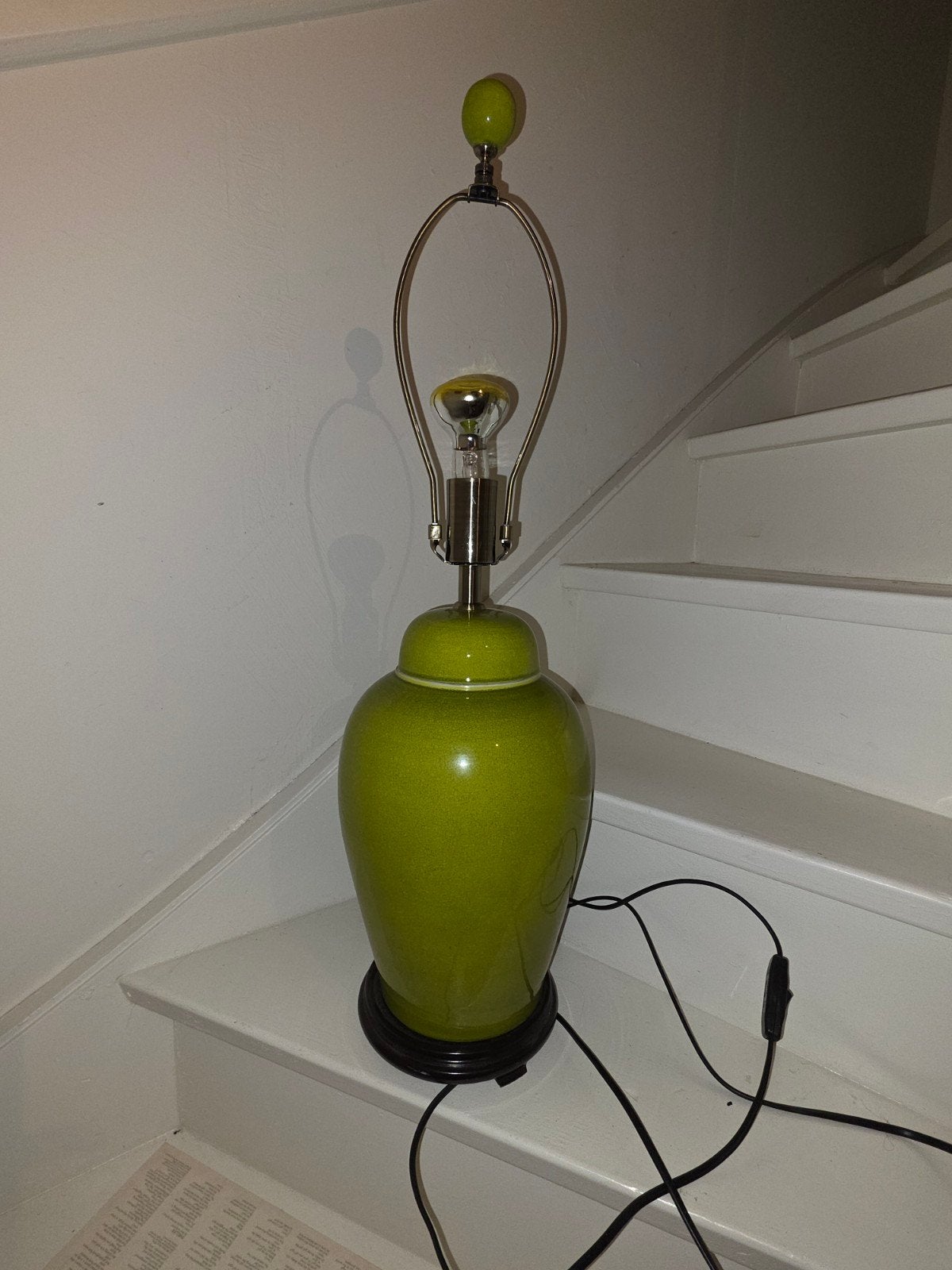 Groene keramische tafellamp - 76 cm hoog, Gebruikt, Overige merken, Groen, Keramiek