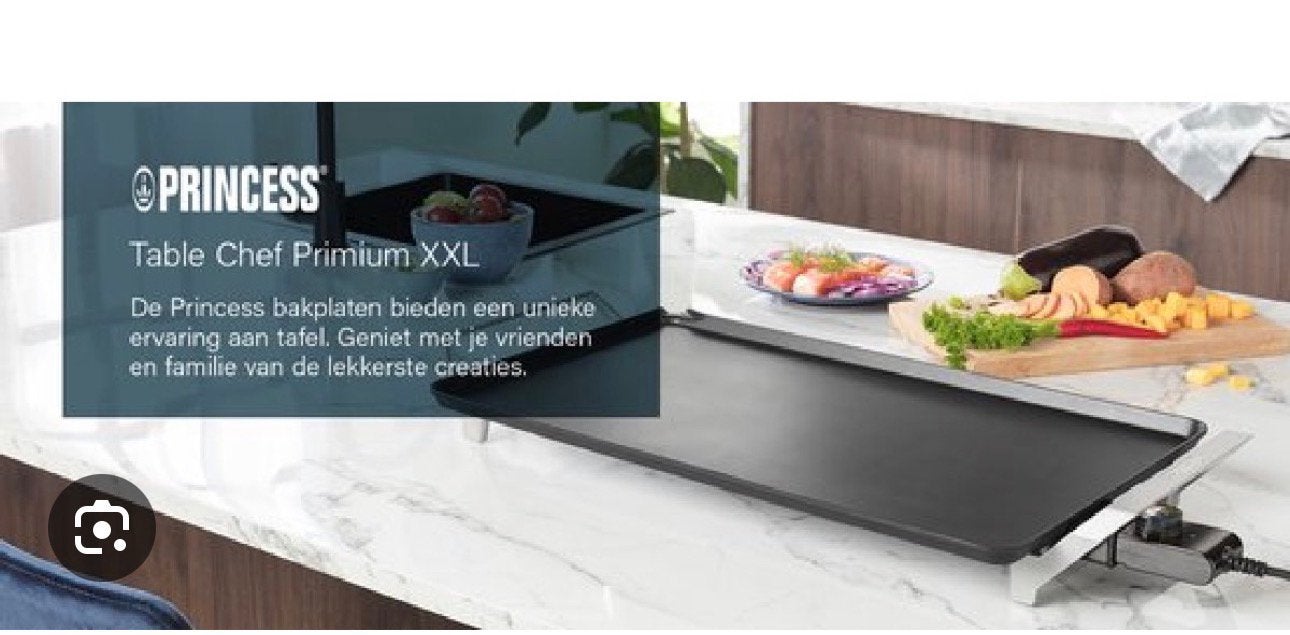 New in doos princess table chef xxl grilplaat, Ophalen of Verzenden, Vaatwasmachinebestendig, Nieuw, Tafelgrill