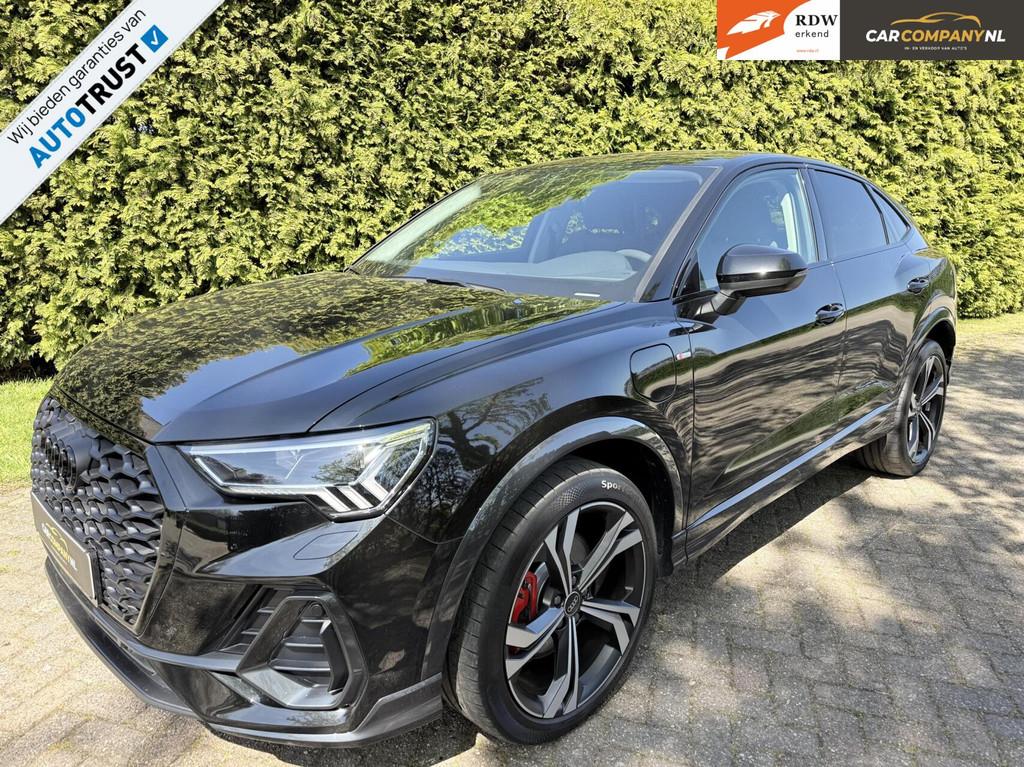 Audi Q3 Sportback 45|2X SLINE/Black edit|SPORTSTUUR|SFEER!, Auto's, Audi, Gebruikt, Zwart, Met garantie (alle), Zwart